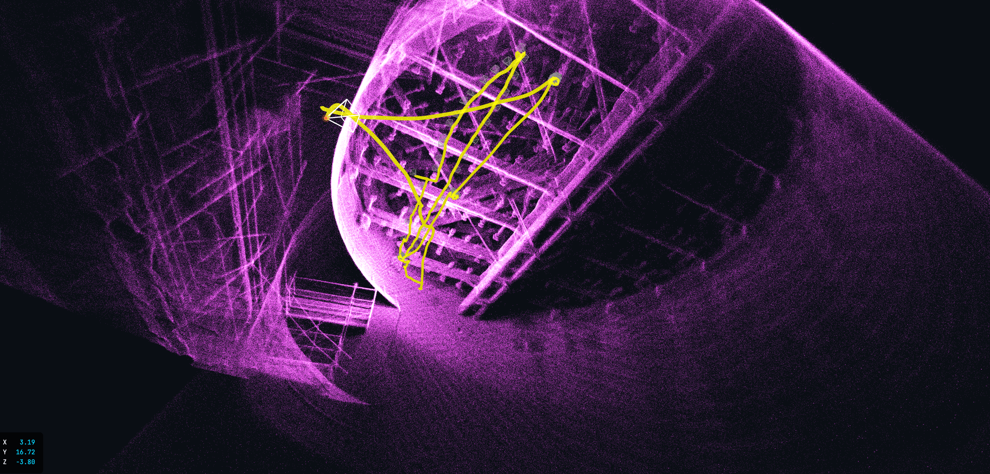 LiDAR 3D-punktsky av industriell absorber – ELIOS 3-skanningsresultat