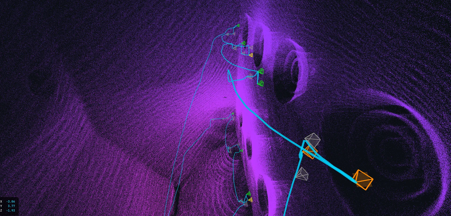 LiDAR 3D scan of industrial boiler burner – ELIOS 3 point cloud result