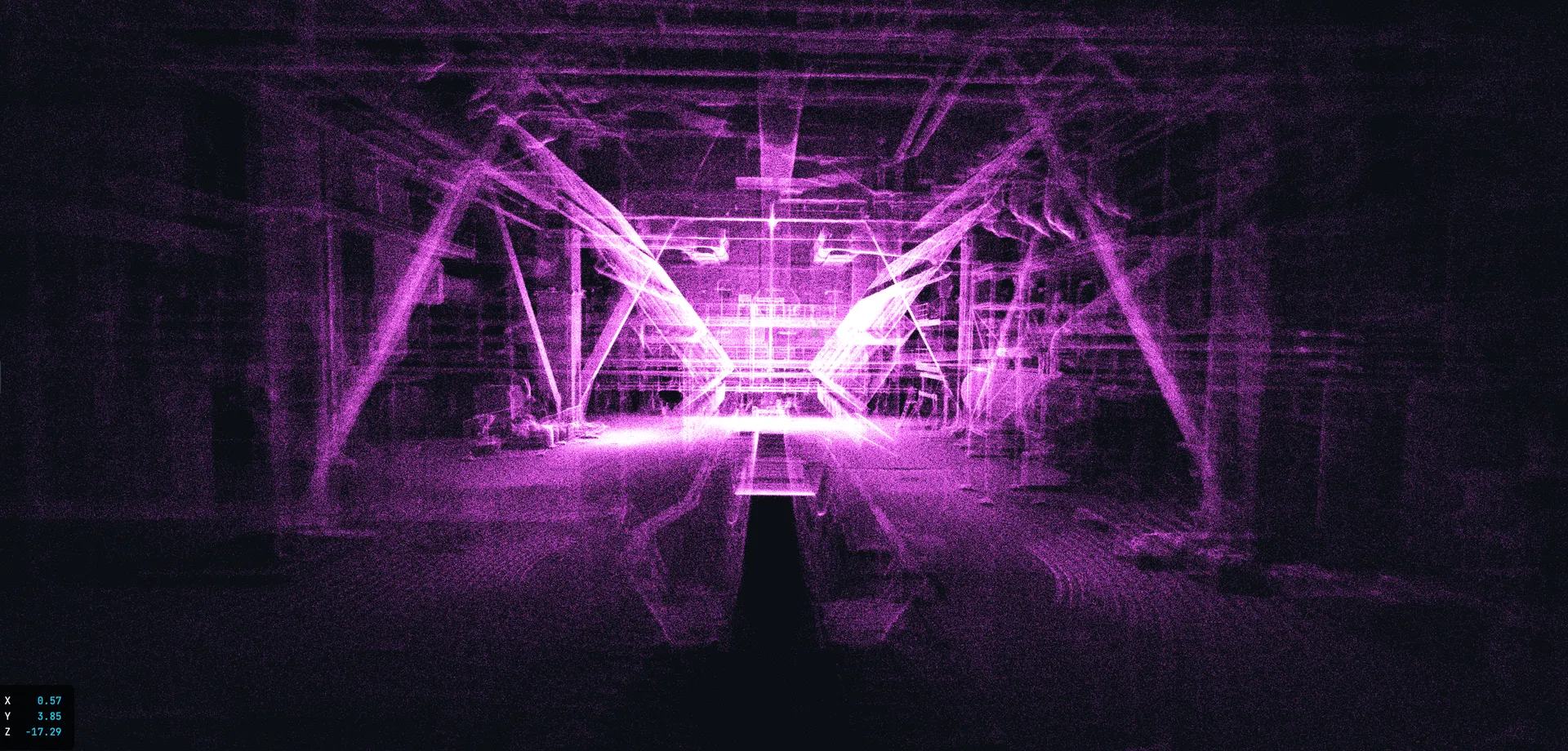 LiDAR 3D scan of a power plant boiler house