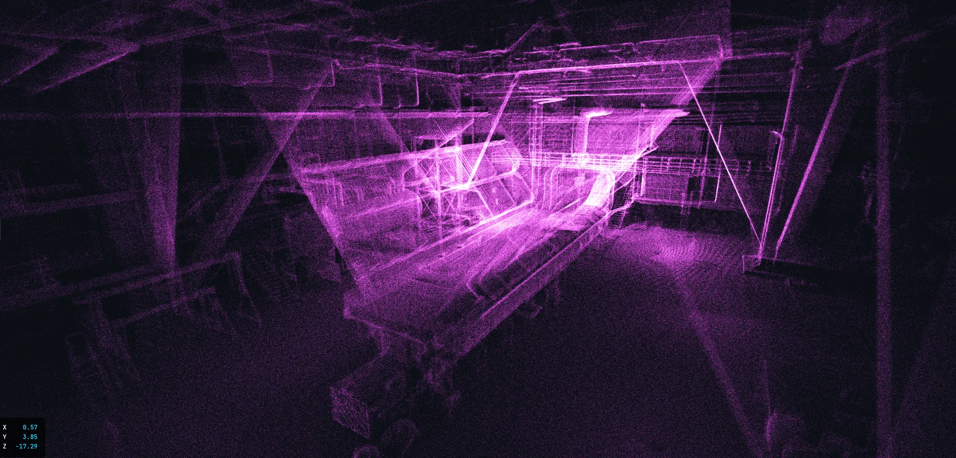 LiDAR-3D-Scan Kesselhaus Kraftwerk