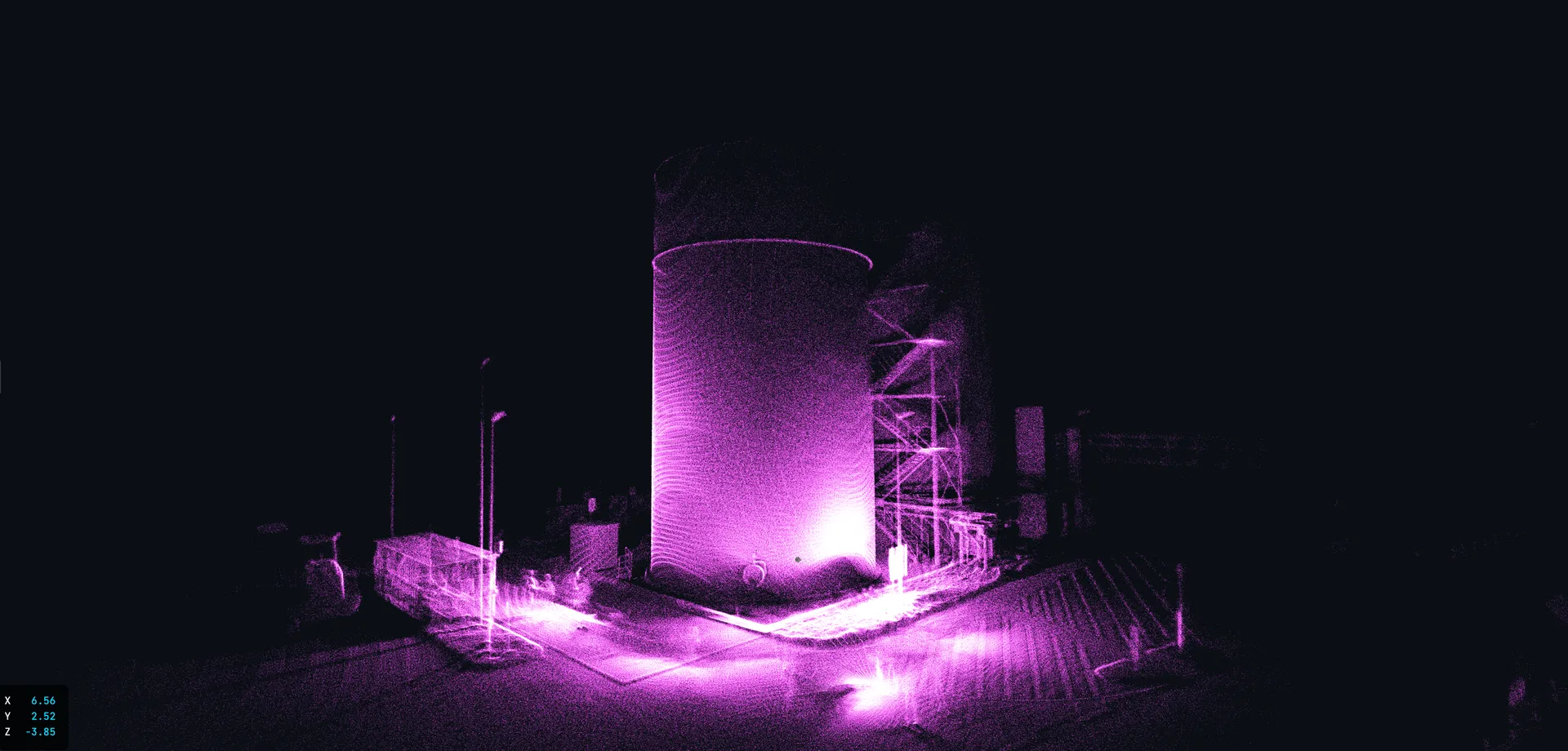 LiDAR 3D-scanning af en industriel tank