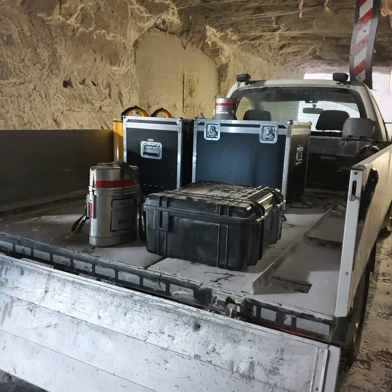 Drohneninspektion Bergbau – Ladefläche im Bergwerk