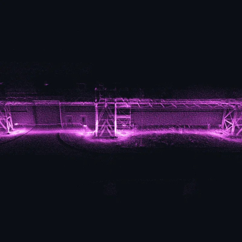 LiDAR-Aufnahme Rohrbrücke im Kraftwerk