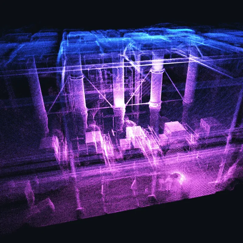 LiDAR-Scan Kraftwerk Rohrleitungen
